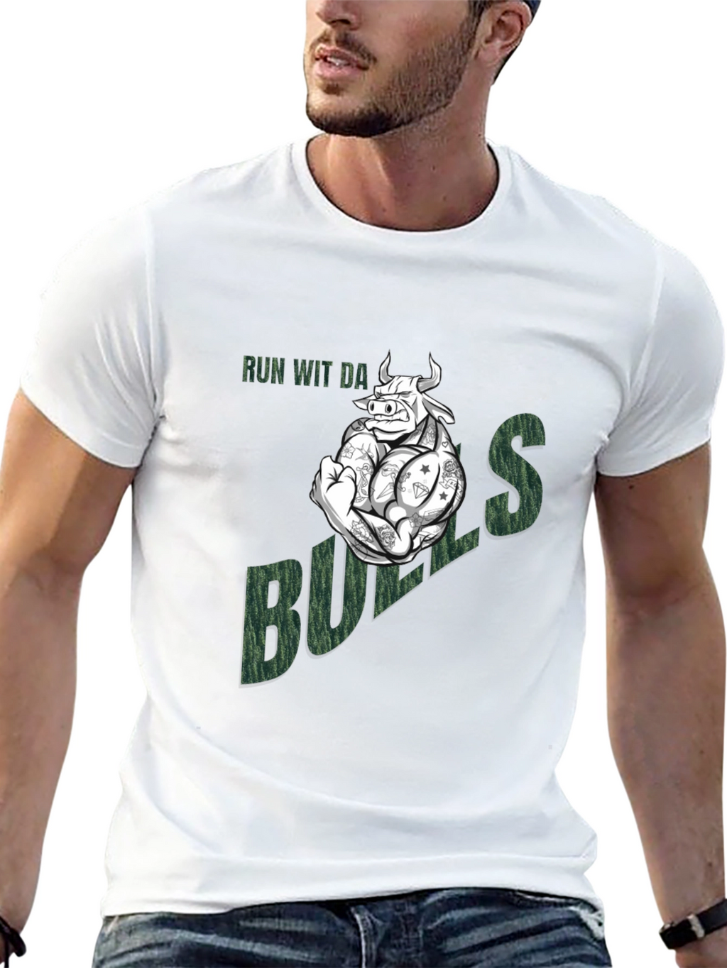 Run Wit Da Bulls T-Shirt - Funny Graphic Tee