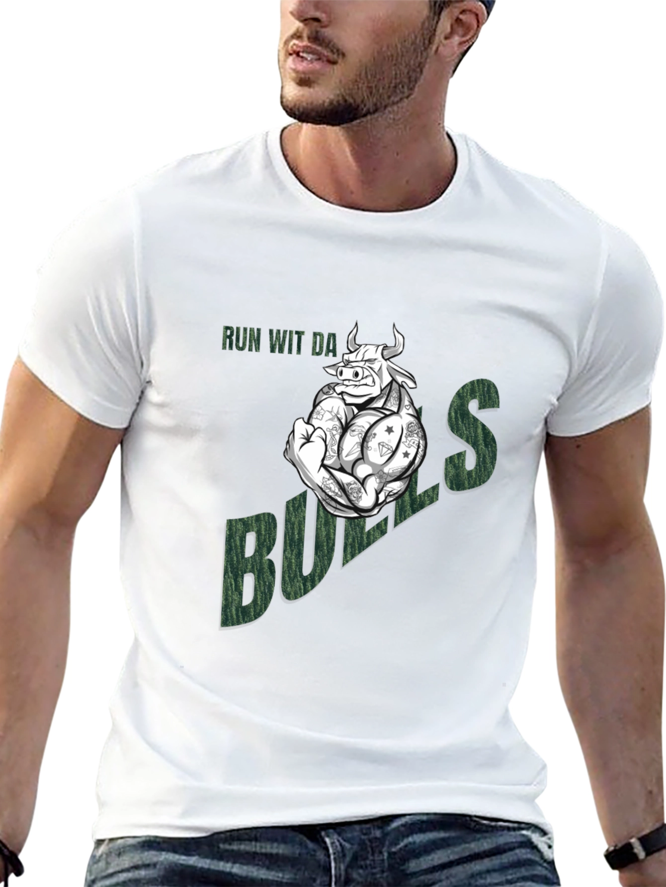 Run Wit Da Bulls T-Shirt - Funny Graphic Tee