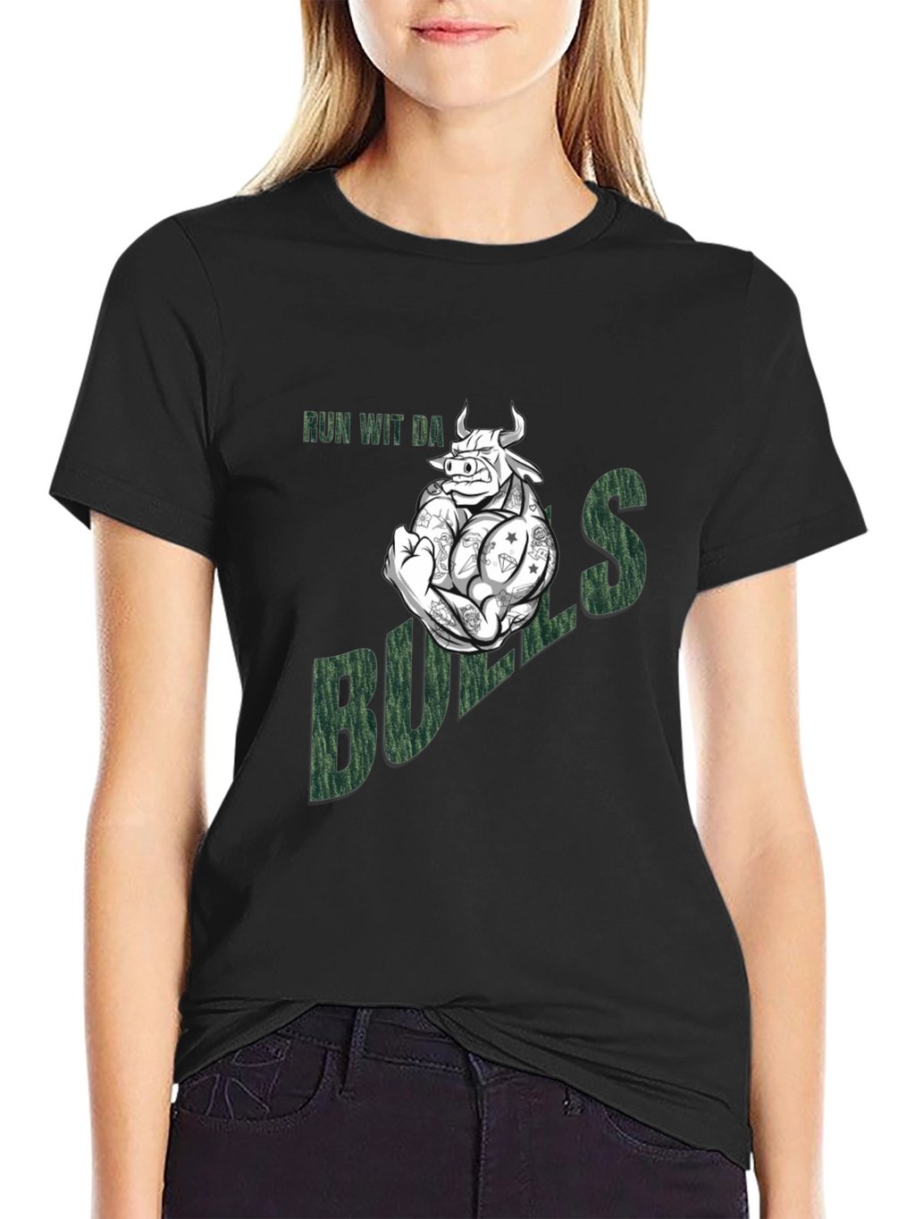 Run Wit Da Bulls T-Shirt - Funny Graphic Tee