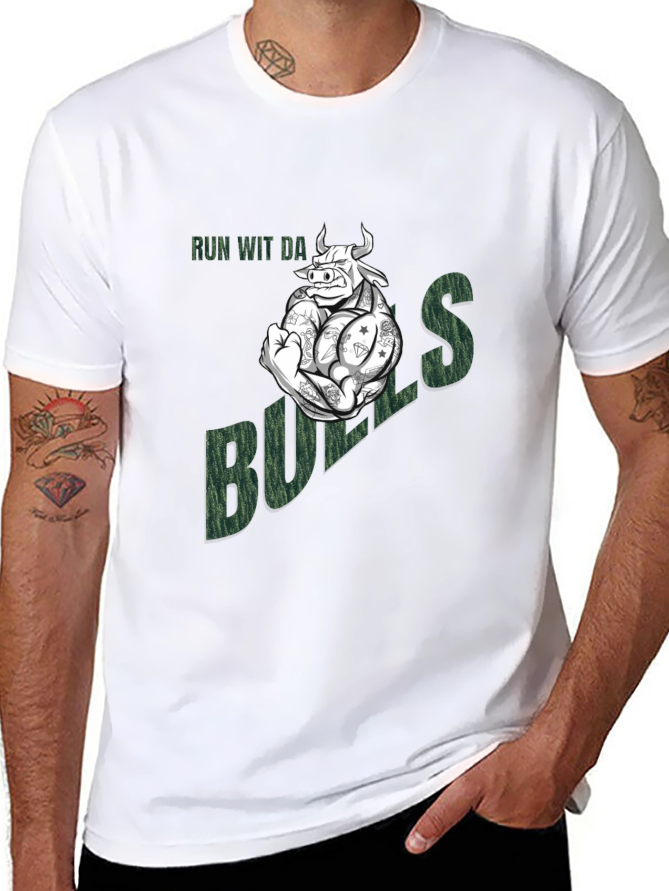 Run Wit Da Bulls T-Shirt - Funny Graphic Tee