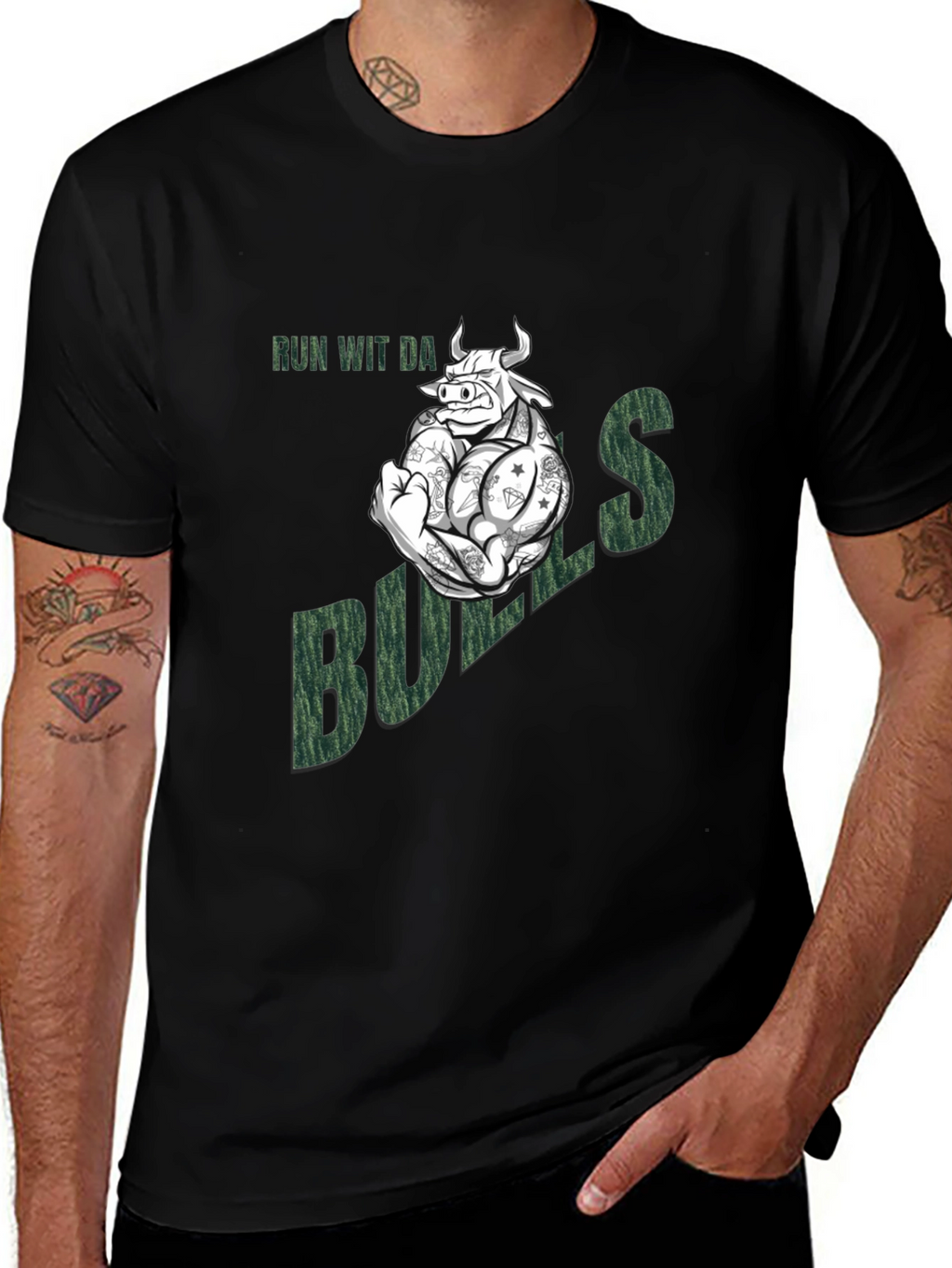 Run Wit Da Bulls T-Shirt - Funny Graphic Tee