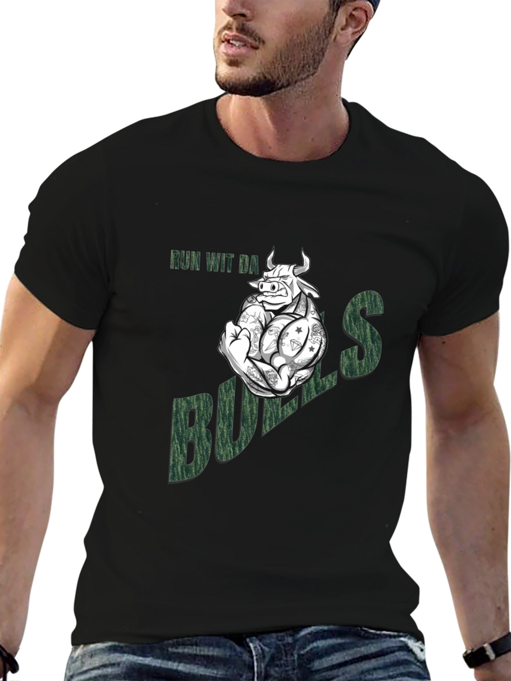 Run Wit Da Bulls T-Shirt - Funny Graphic Tee