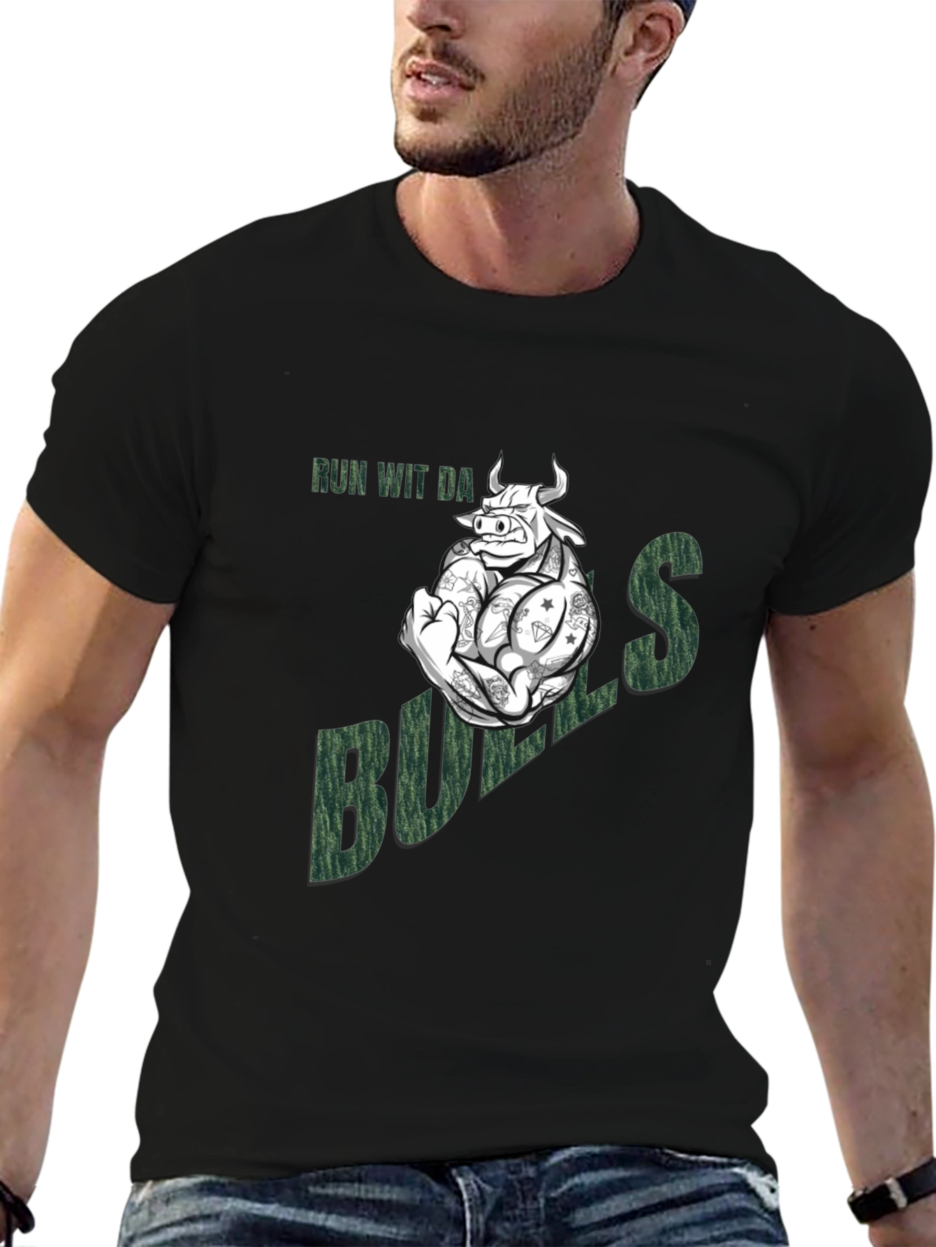 Run Wit Da Bulls T-Shirt - Funny Graphic Tee