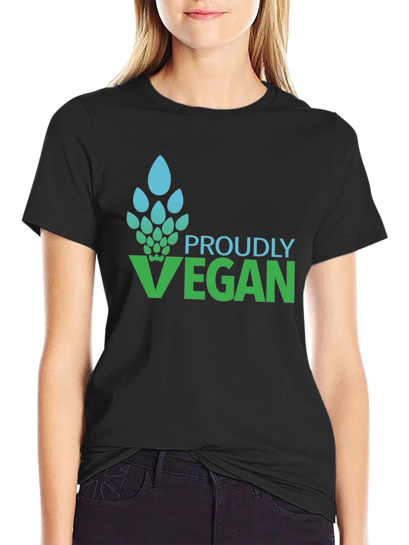 Proudly Vegan Graphic Tee - Black