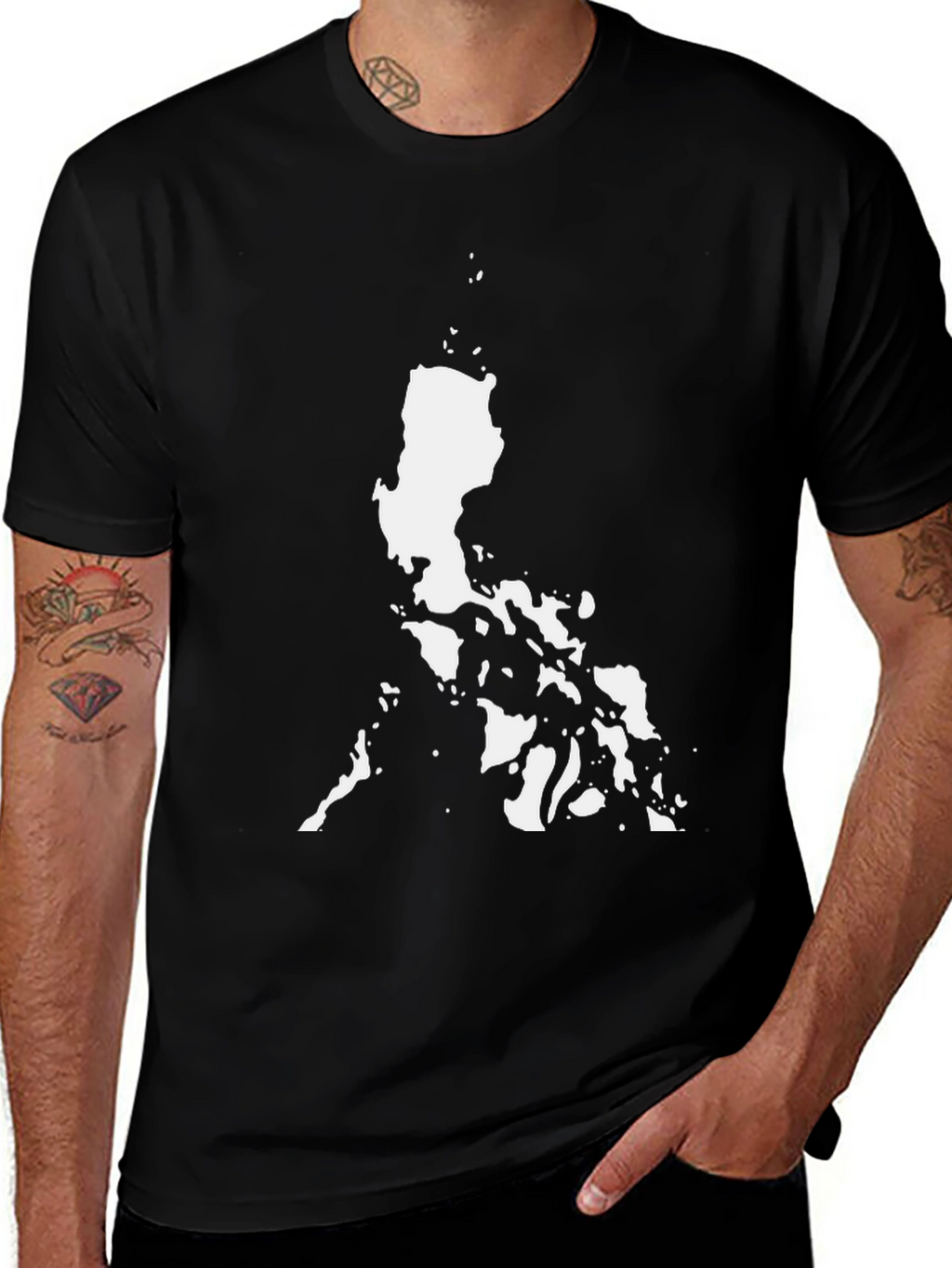 Philippines Map Black T-Shirt