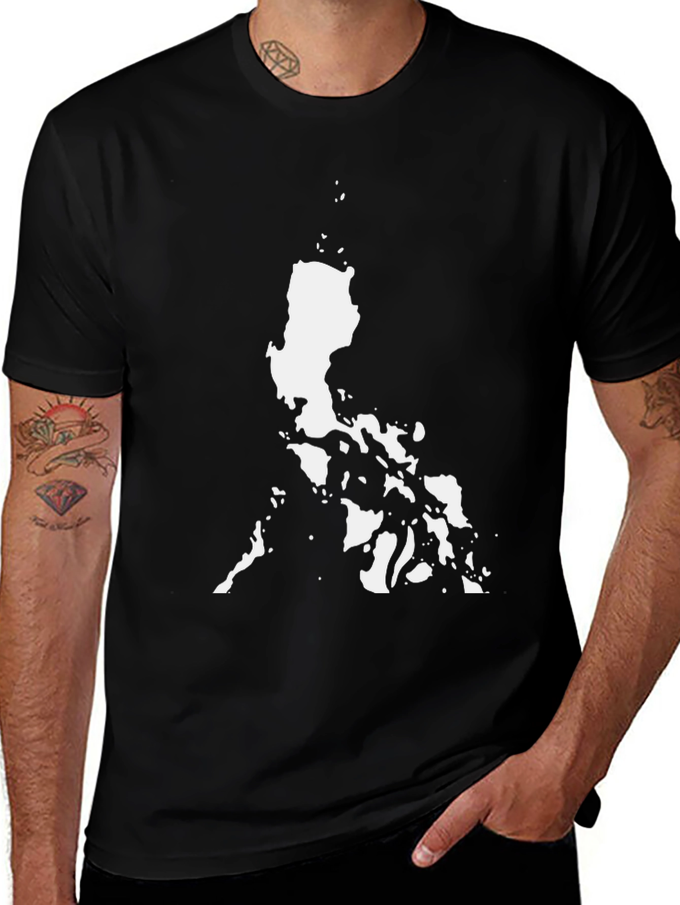 Philippines Map Black T-Shirt