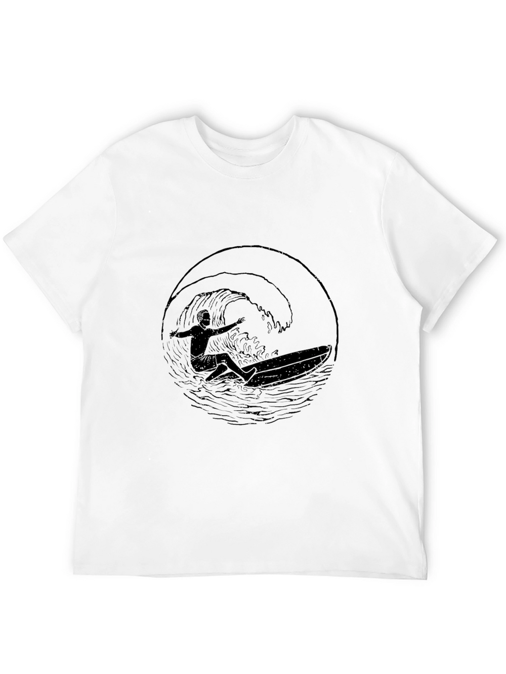 Mens Black Wave Graphic Tee