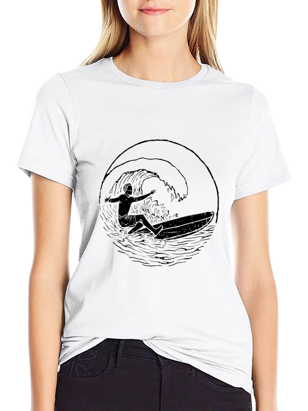 Mens Black Wave Graphic Tee