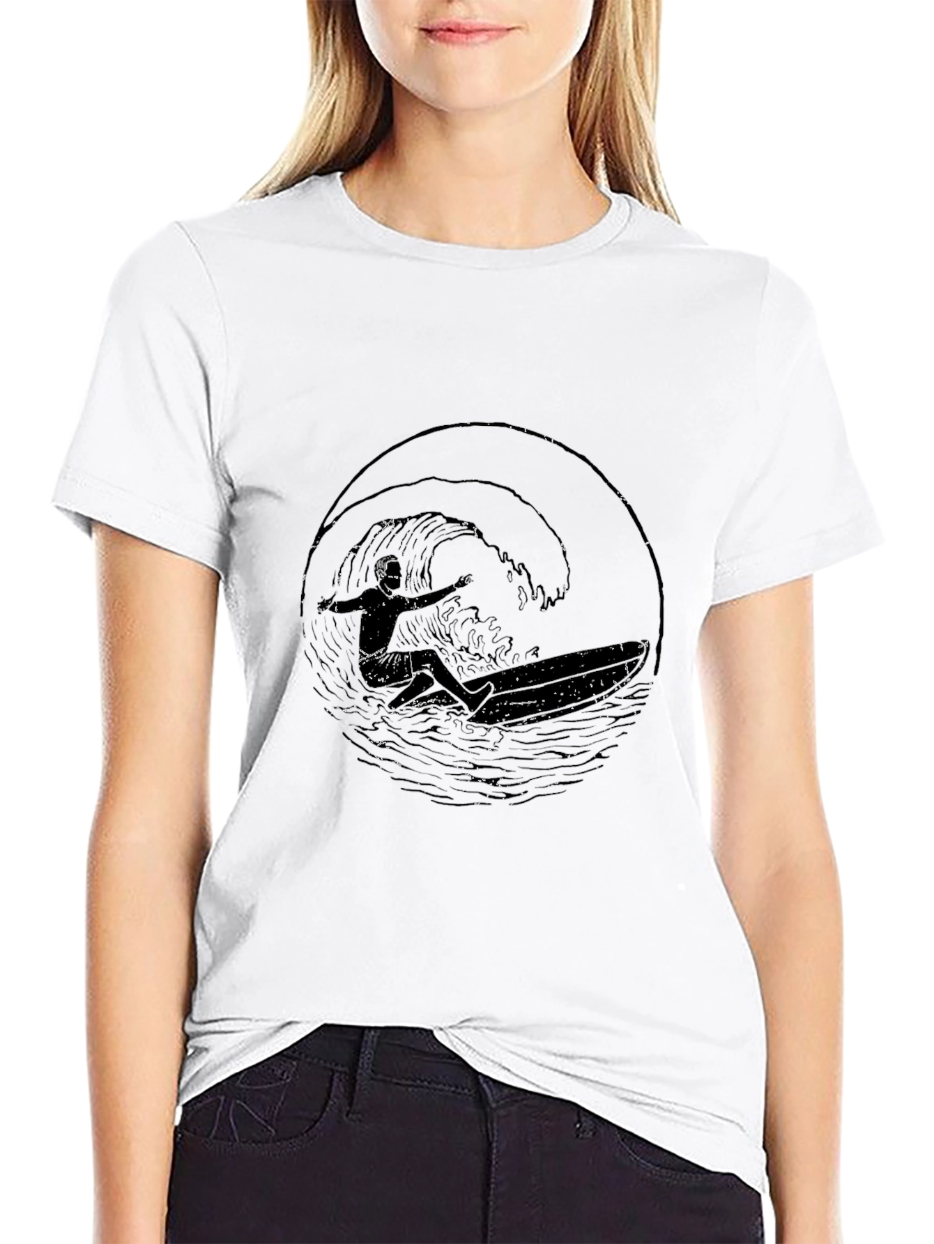 Mens Black Wave Graphic Tee