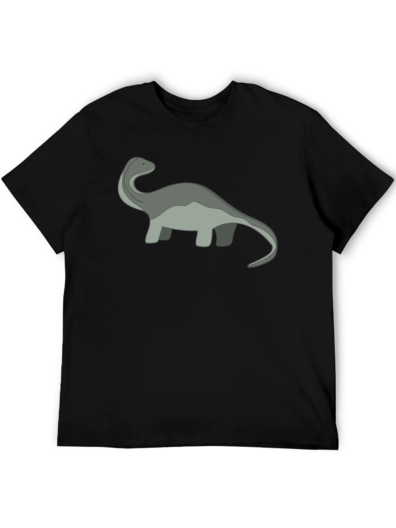 Cartoon Dinosaur Graphic Tee - Black