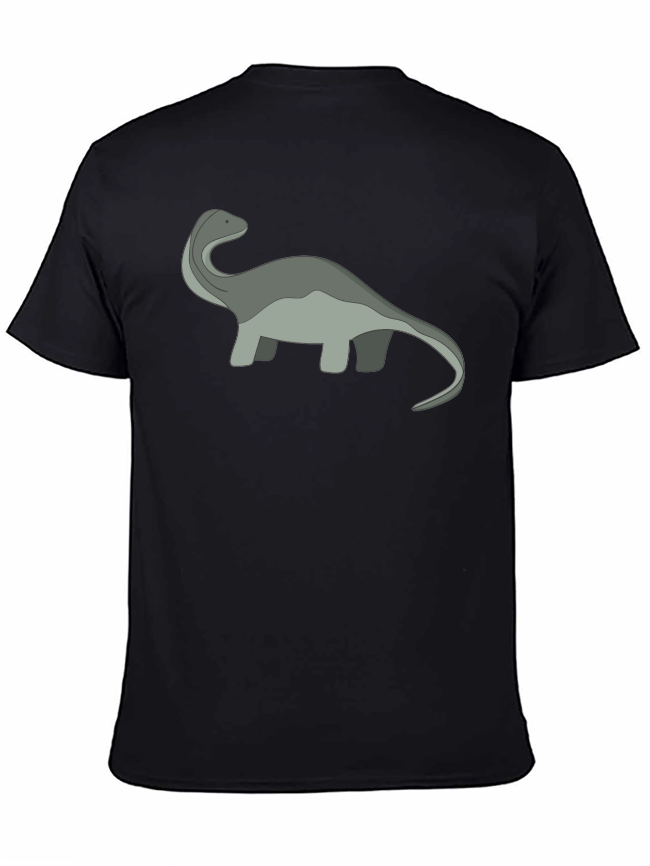 Cartoon Dinosaur Graphic Tee - Black