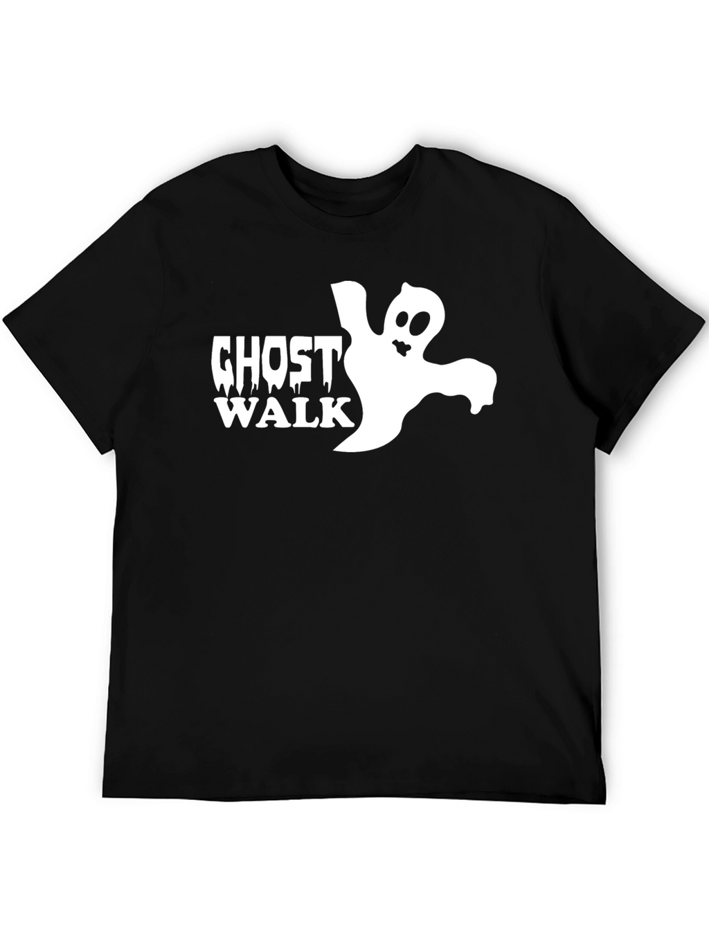 Ghost Walk Graphic Tee - Black Cotton T-Shirt