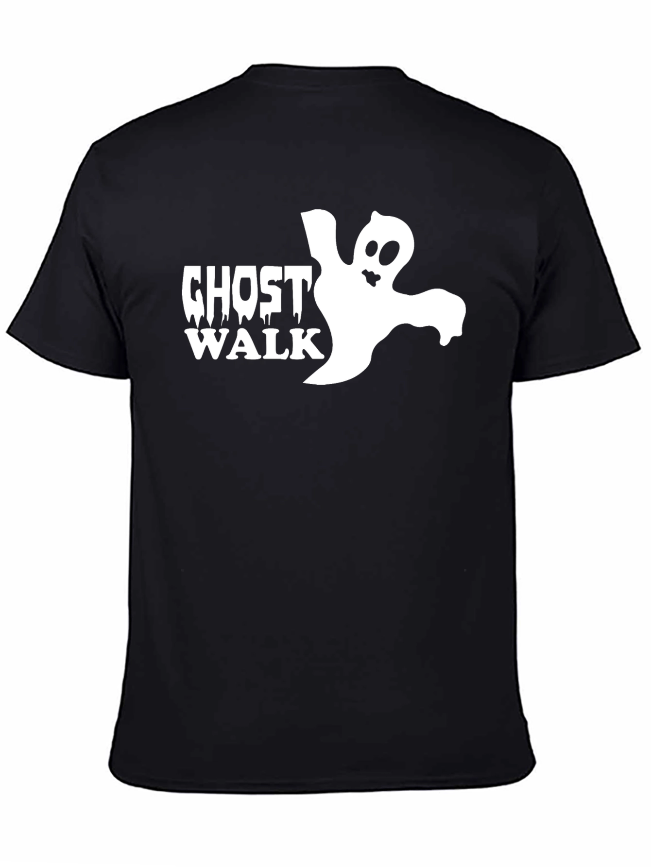 Ghost Walk Graphic Tee - Black Cotton T-Shirt