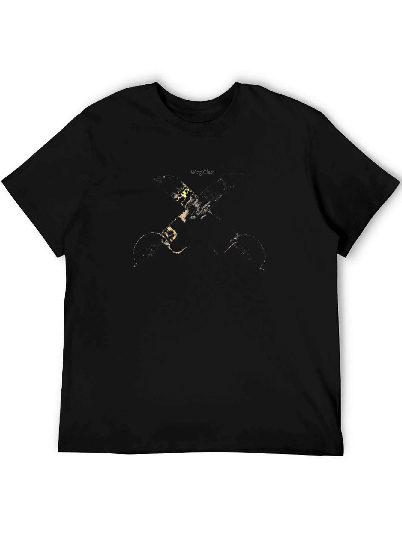 Abstract Graphic Print Black Tee