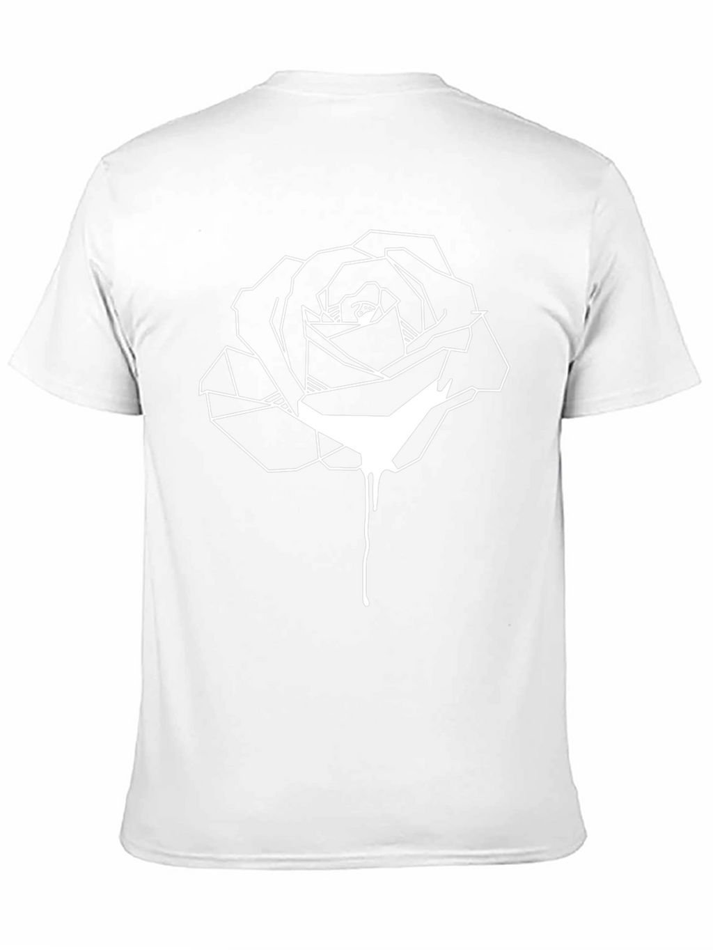 Geometric Rose Drip Black T-Shirt