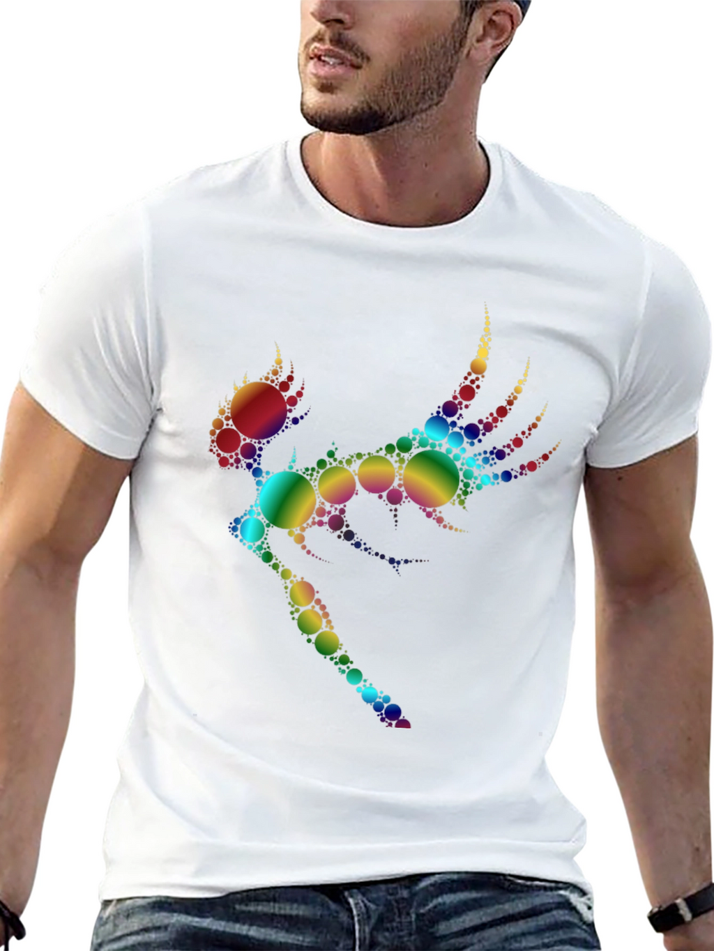 Rainbow Circle Fairy Graphic Tee - Black