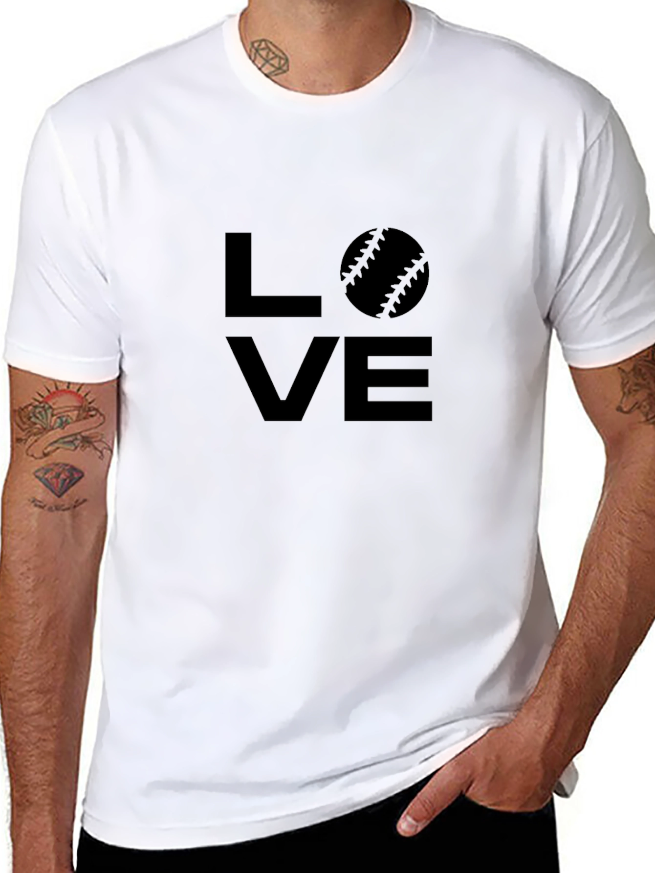 Love Baseball Graphic Tee - Black Cotton T-Shirt