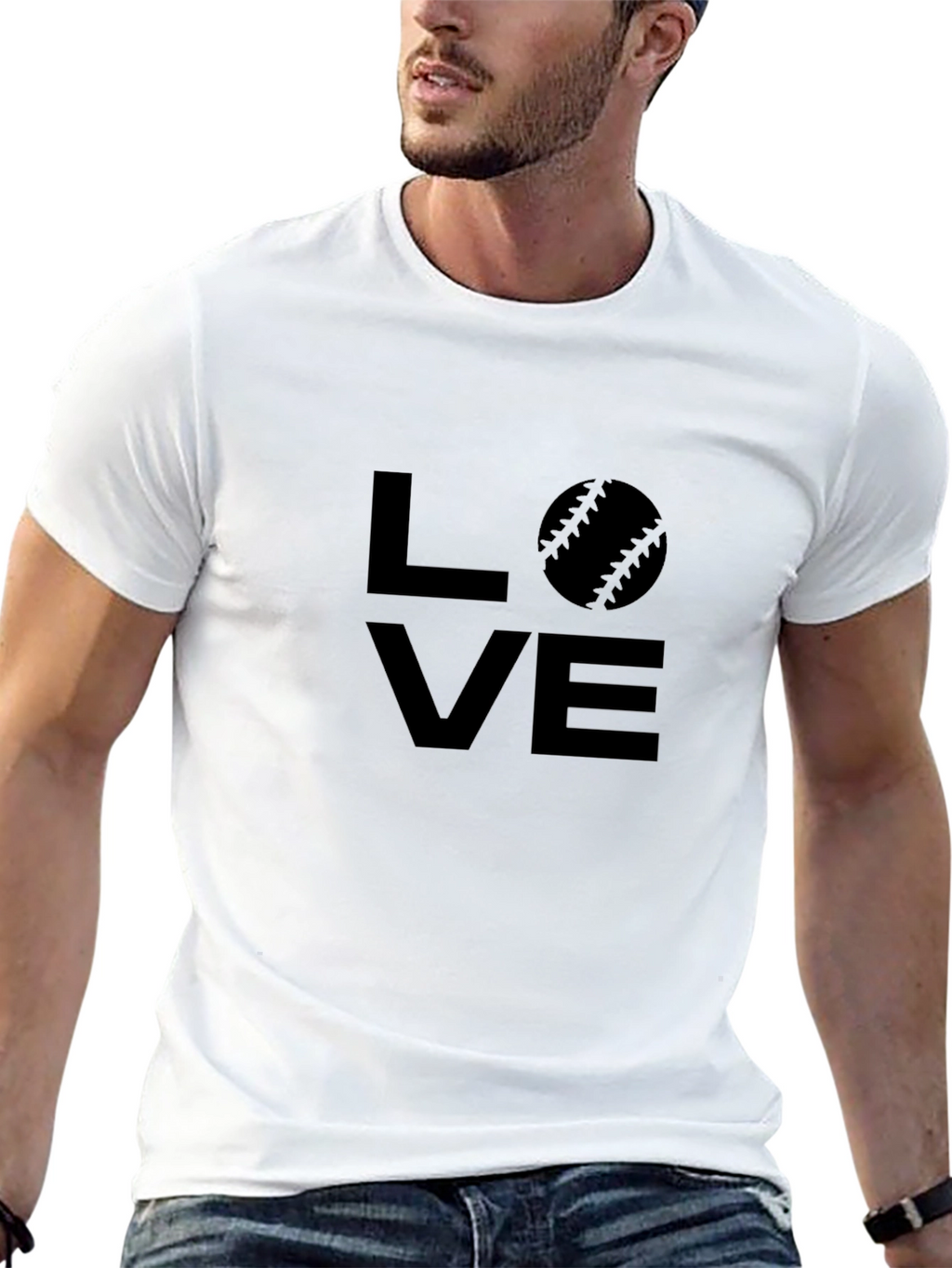 Love Baseball Graphic Tee - Black Cotton T-Shirt