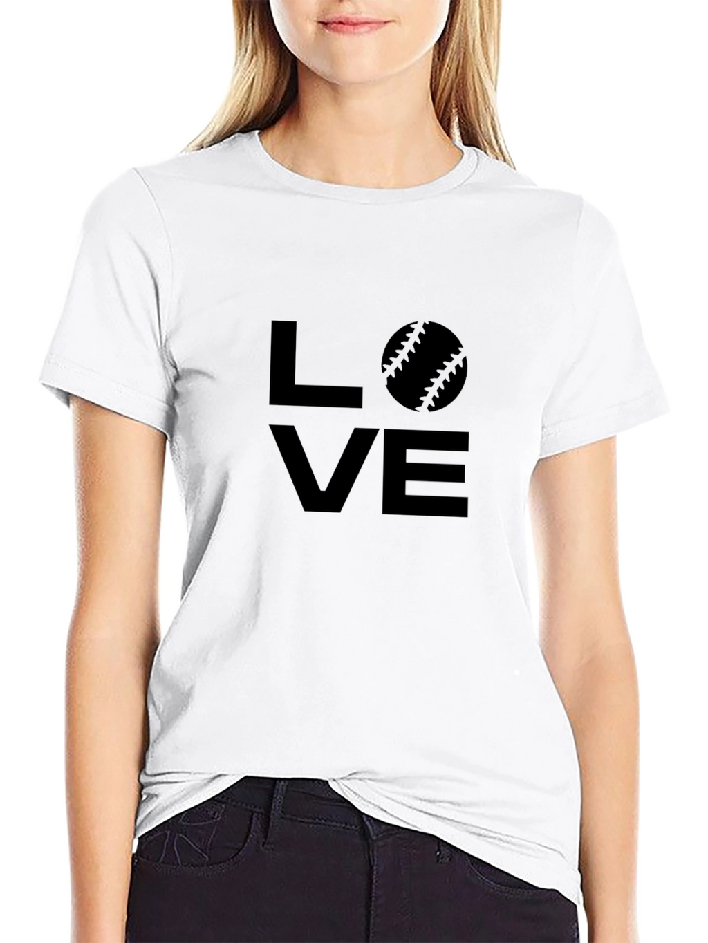 Love Baseball Graphic Tee - Black Cotton T-Shirt
