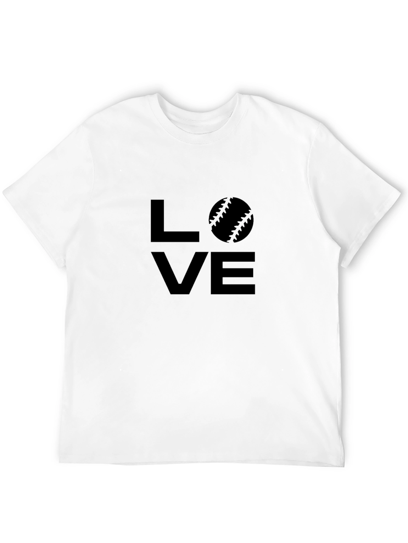Love Baseball Graphic Tee - Black Cotton T-Shirt