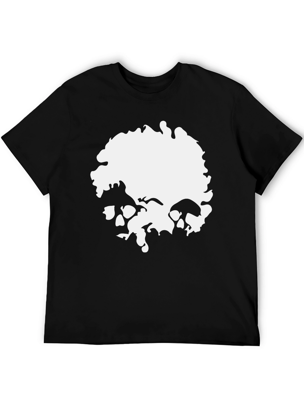 Skull Graphic Print Mens T-Shirt - Black