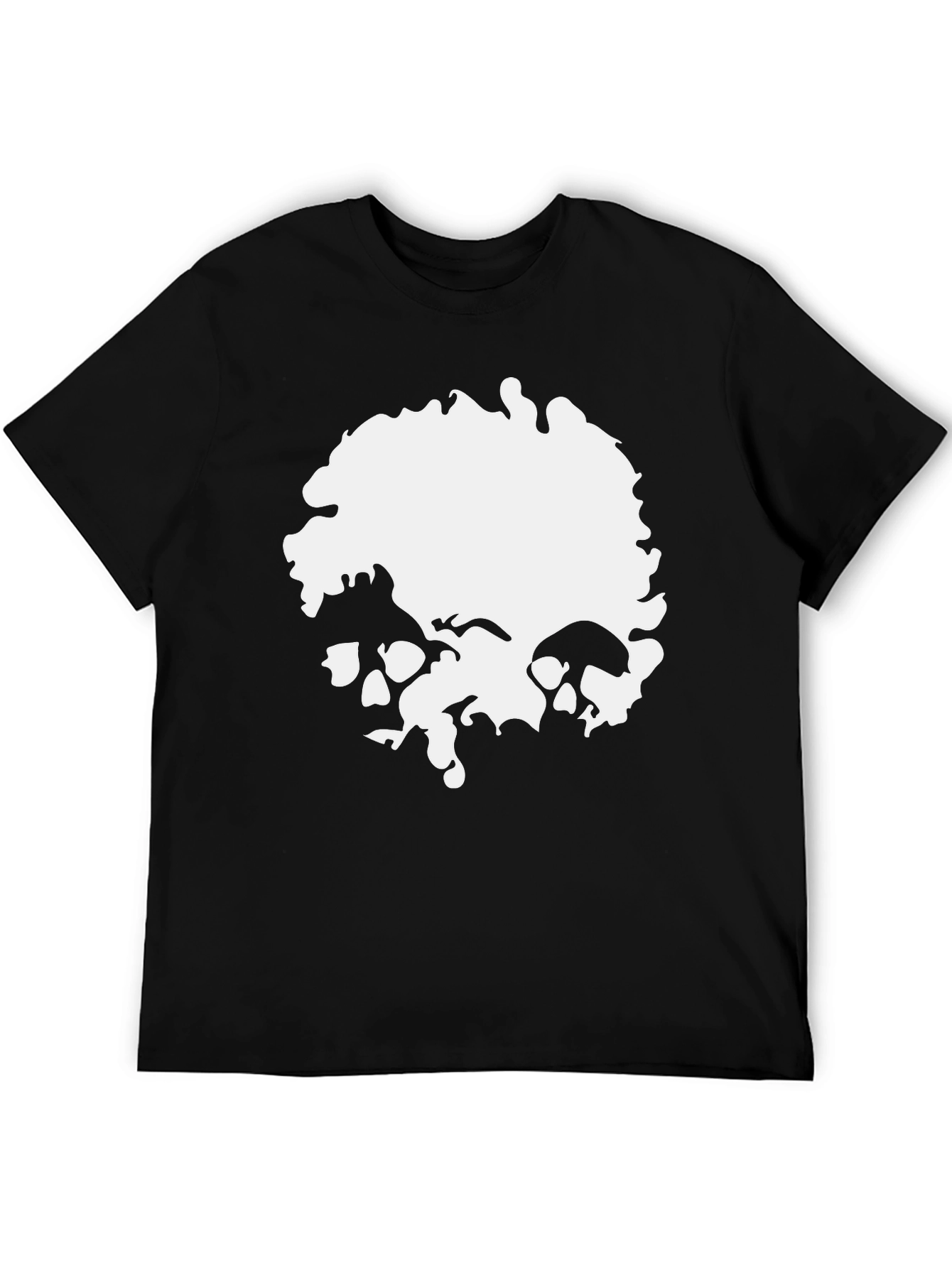 Skull Graphic Print Mens T-Shirt - Black