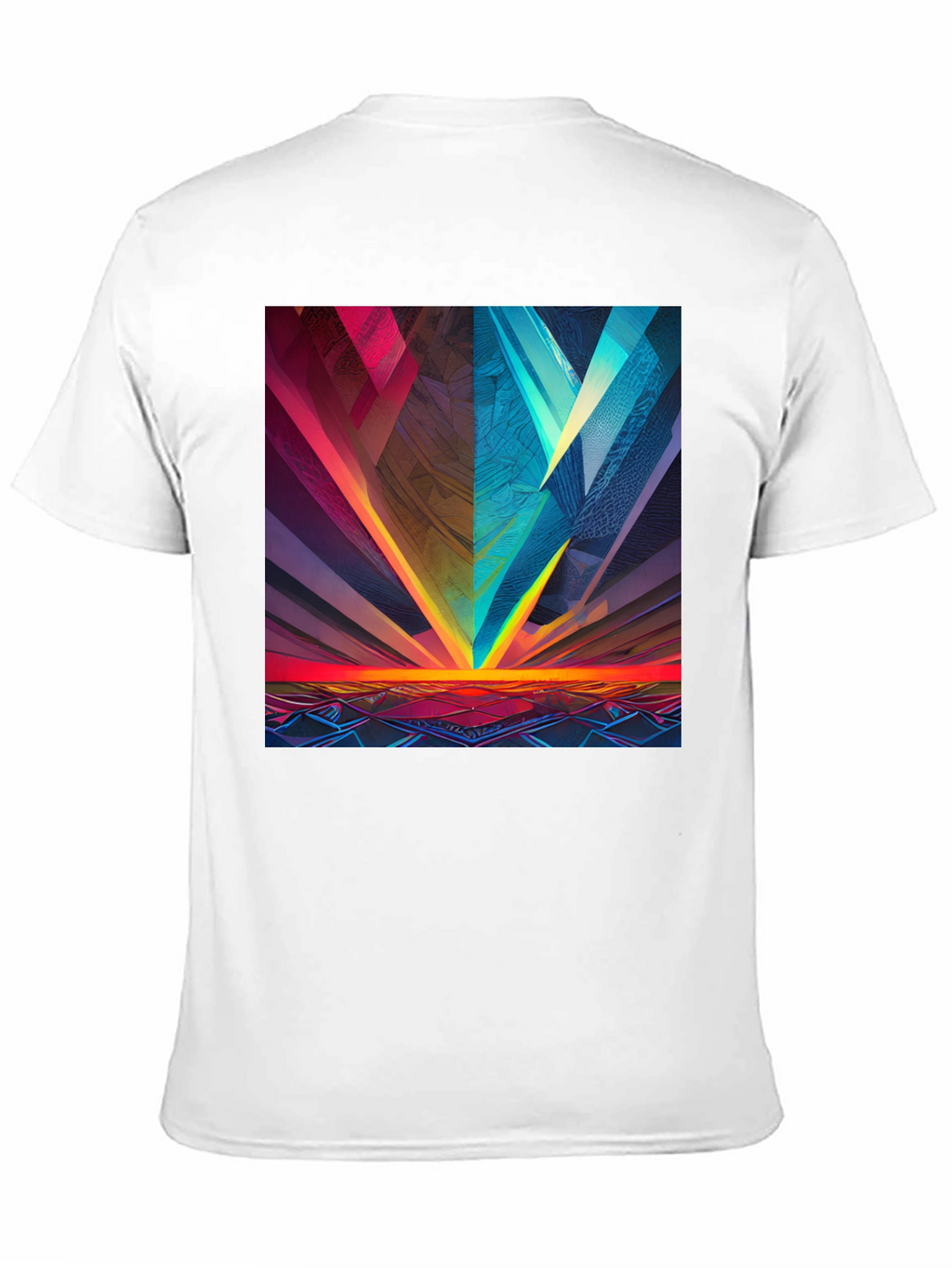 Abstract Geometric Graphic Print Black Tee
