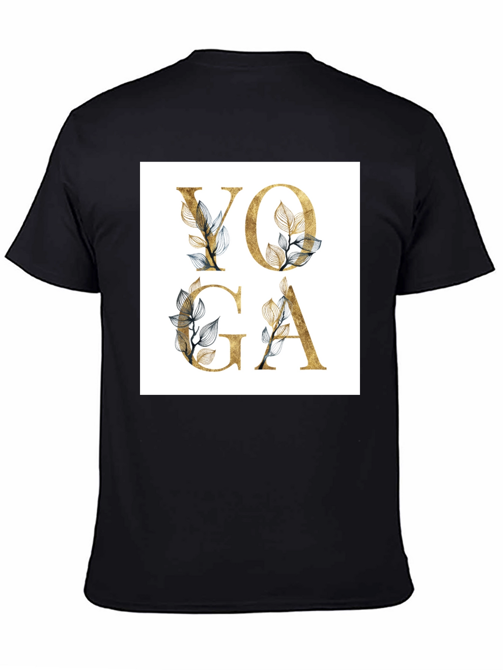 Floral Yoga Graphic Tee - Black