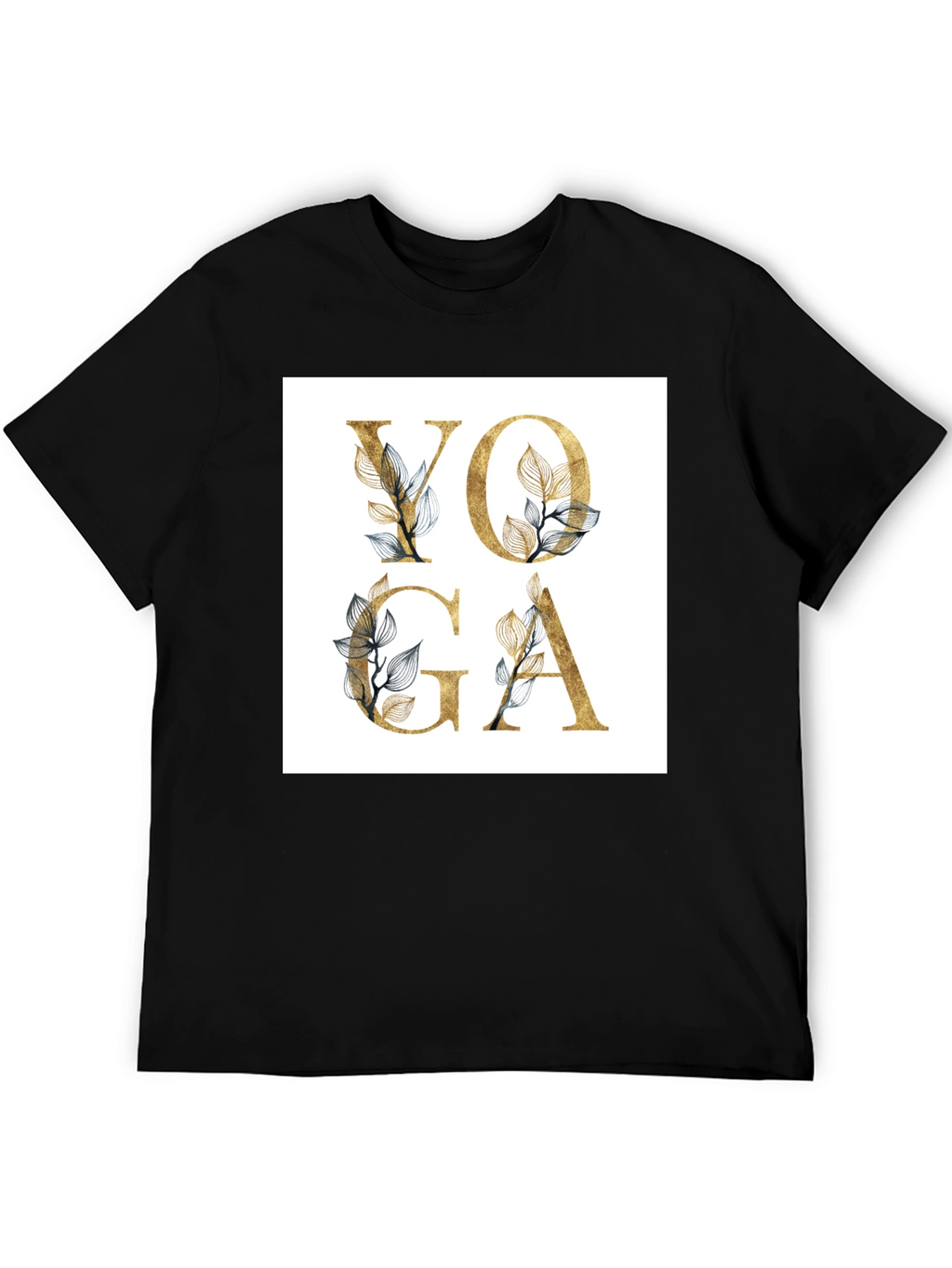 Floral Yoga Graphic Tee - Black