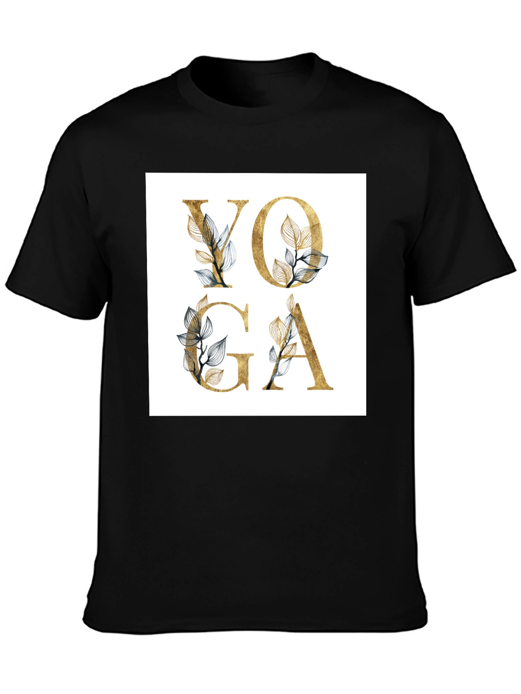 Floral Yoga Graphic Tee - Black