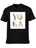 Floral Yoga Graphic Tee - Black