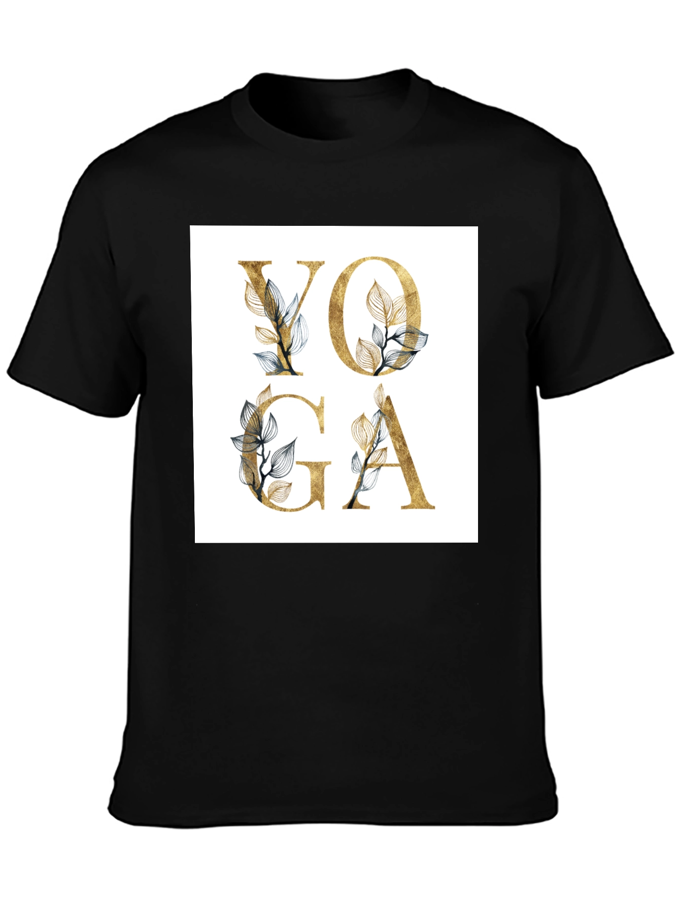Floral Yoga Graphic Tee - Black