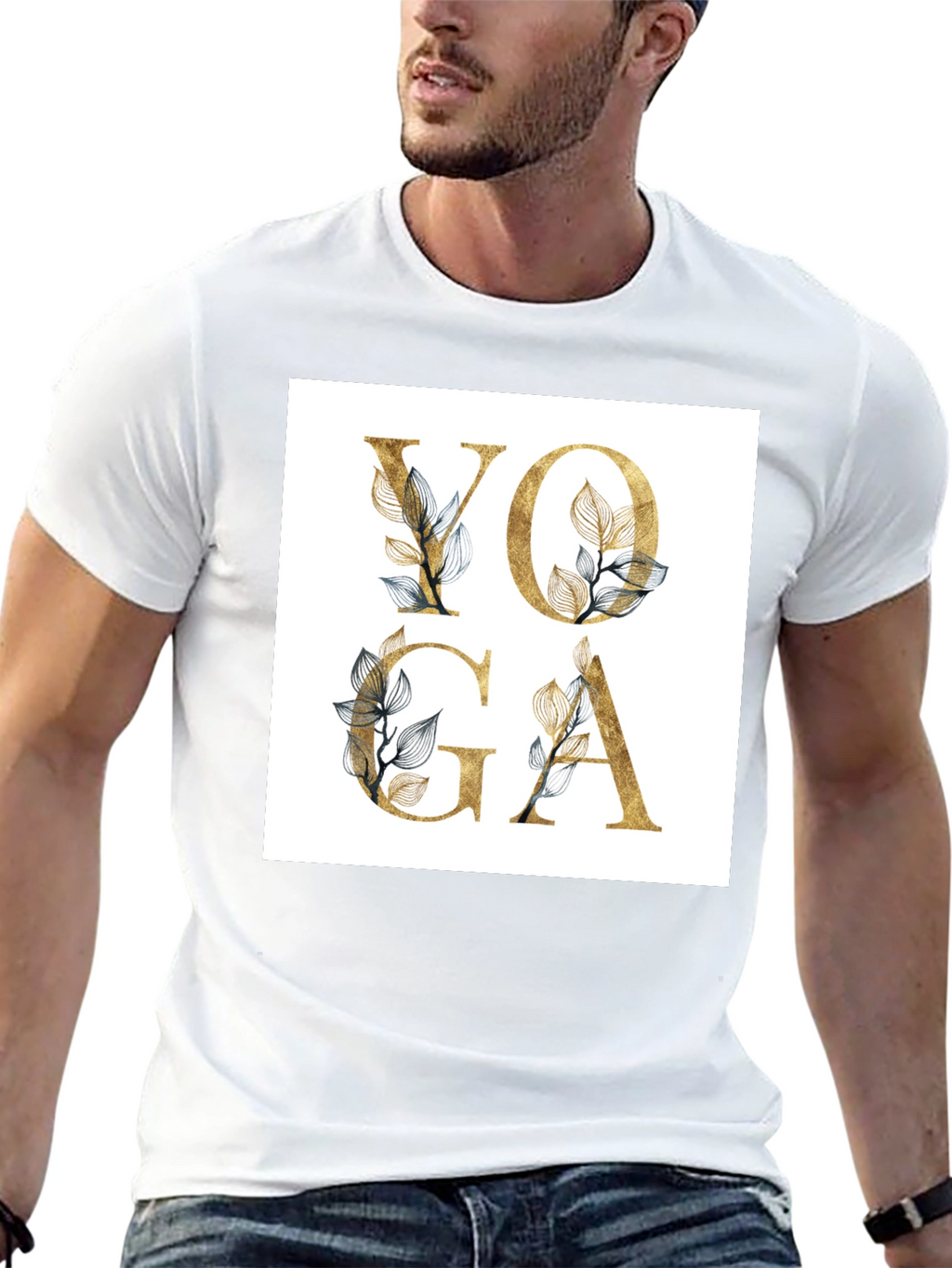 Floral Yoga Graphic Tee - Black