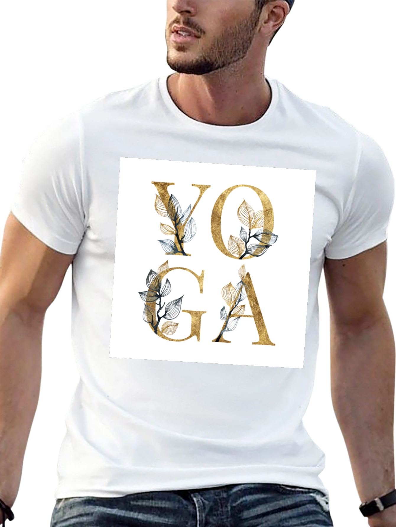 Floral Yoga Graphic Tee - Black