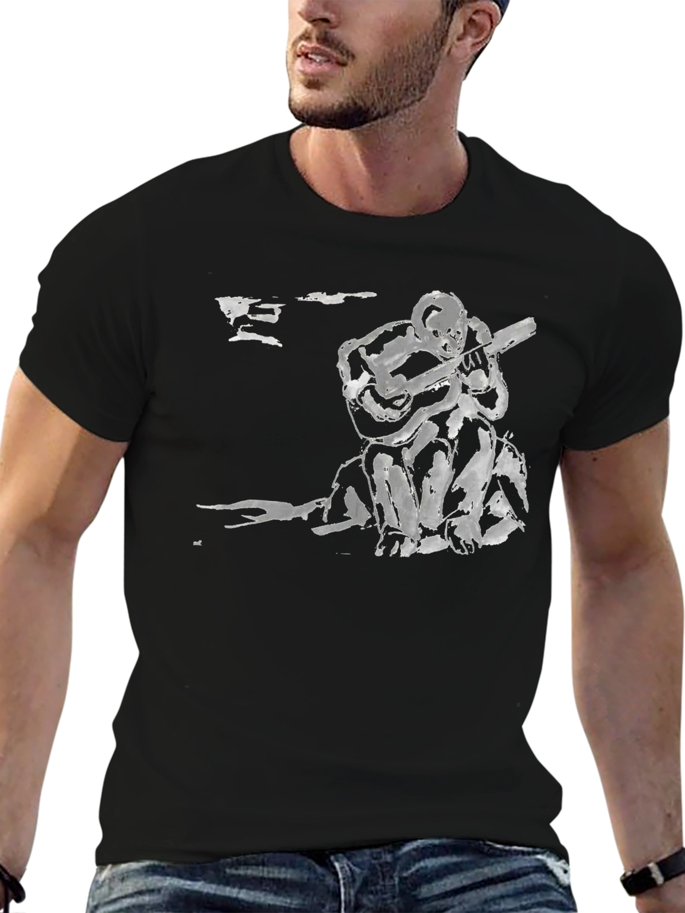 Abstract Musician Black T-Shirt
