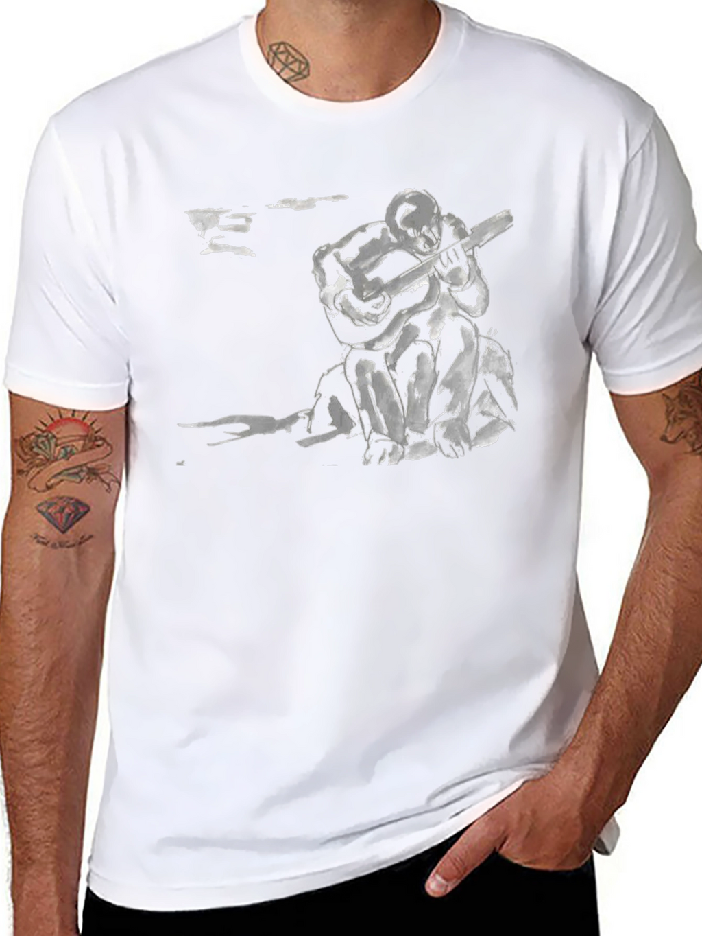 Abstract Musician Black T-Shirt