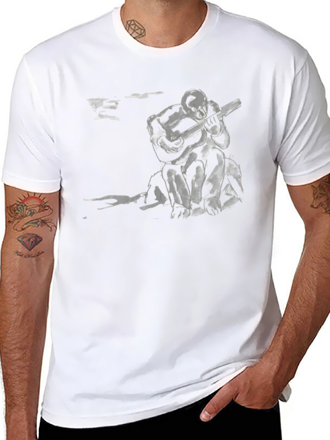 Abstract Musician Black T-Shirt