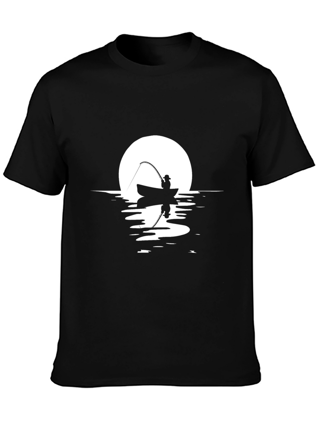 Fisherman Silhouette Graphic T-Shirt