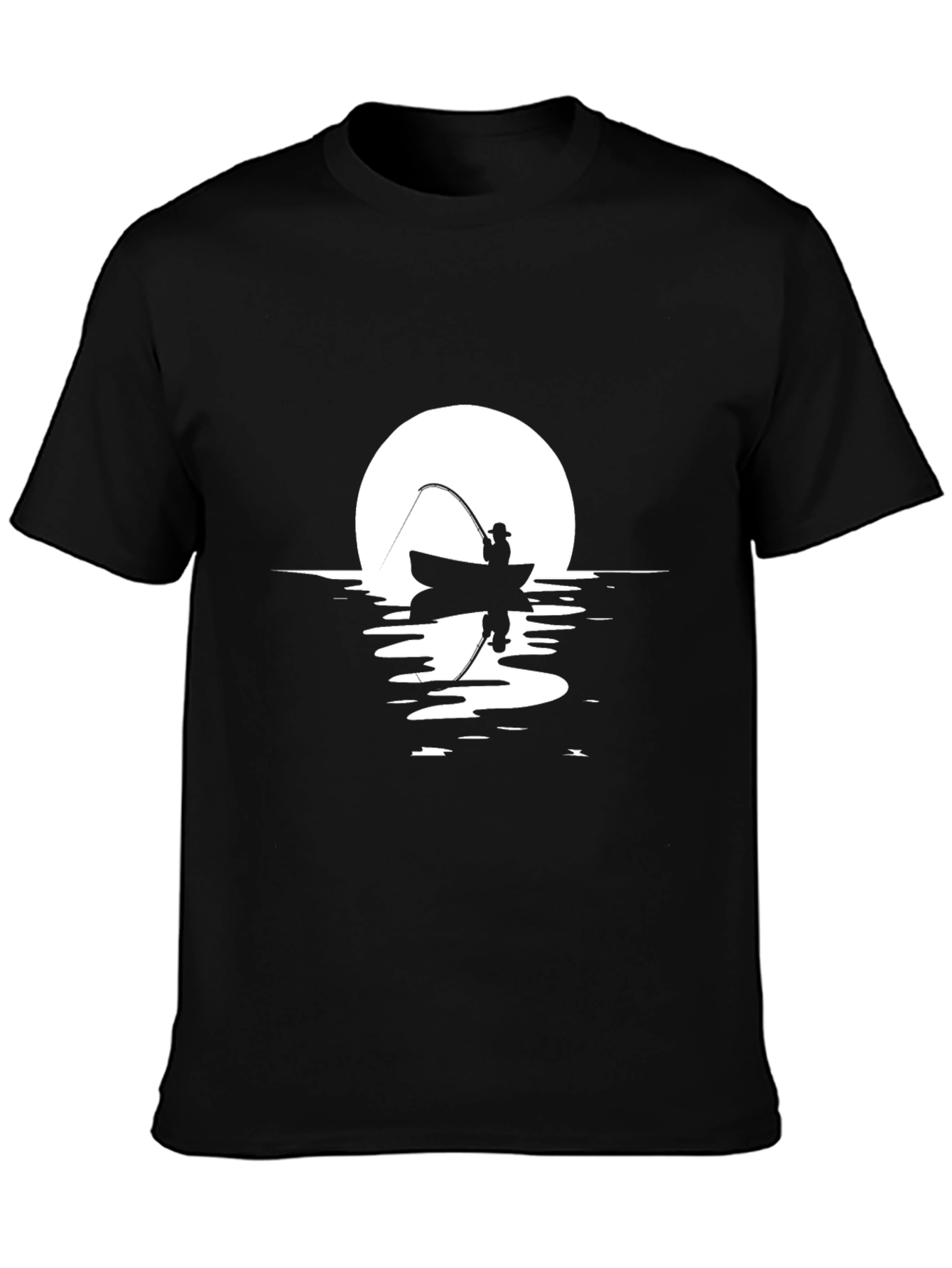 Fisherman Silhouette Graphic T-Shirt