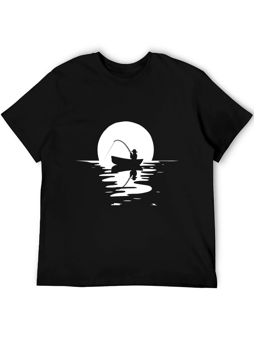 Fisherman Silhouette Graphic T-Shirt