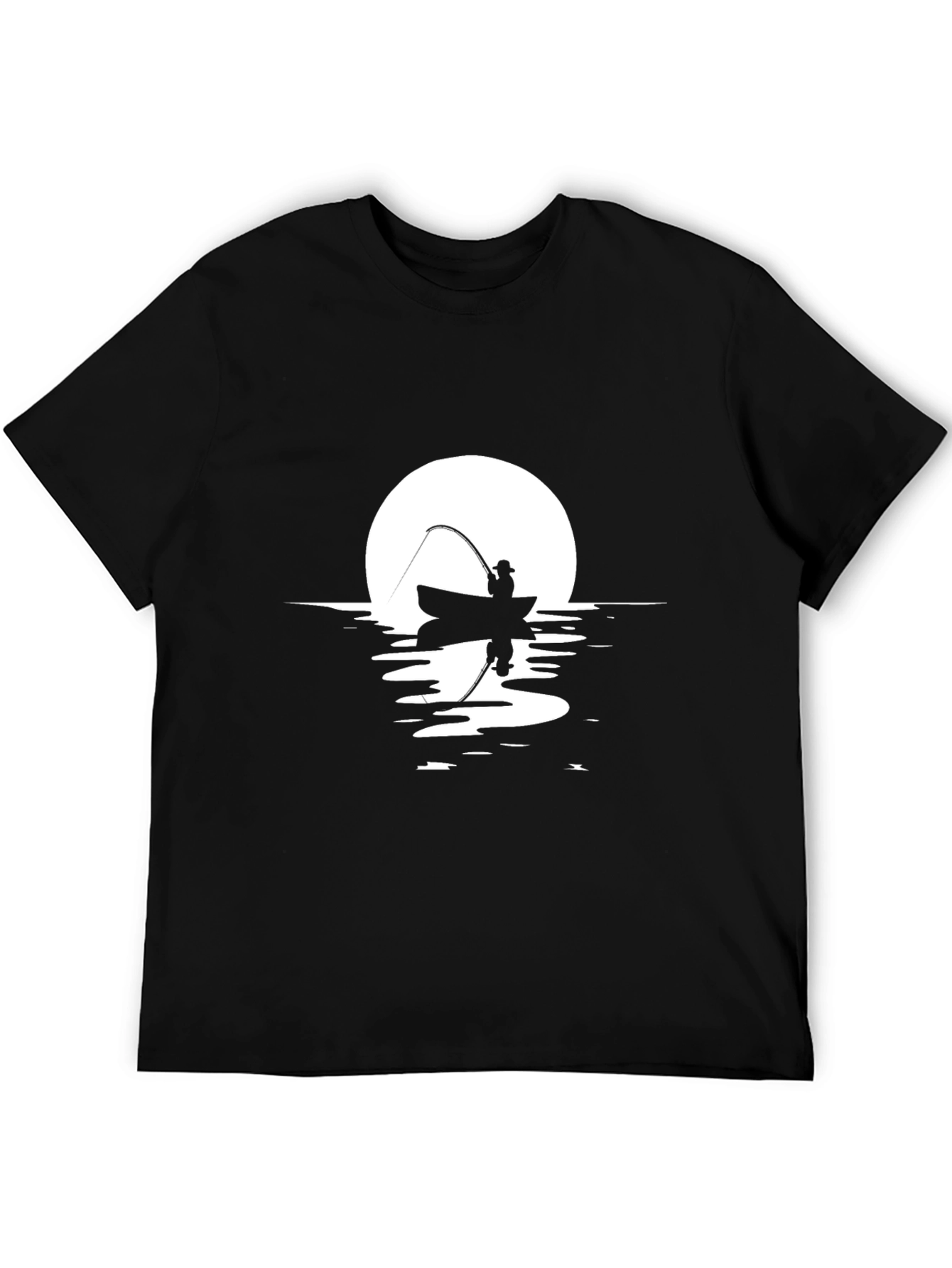 Fisherman Silhouette Graphic T-Shirt