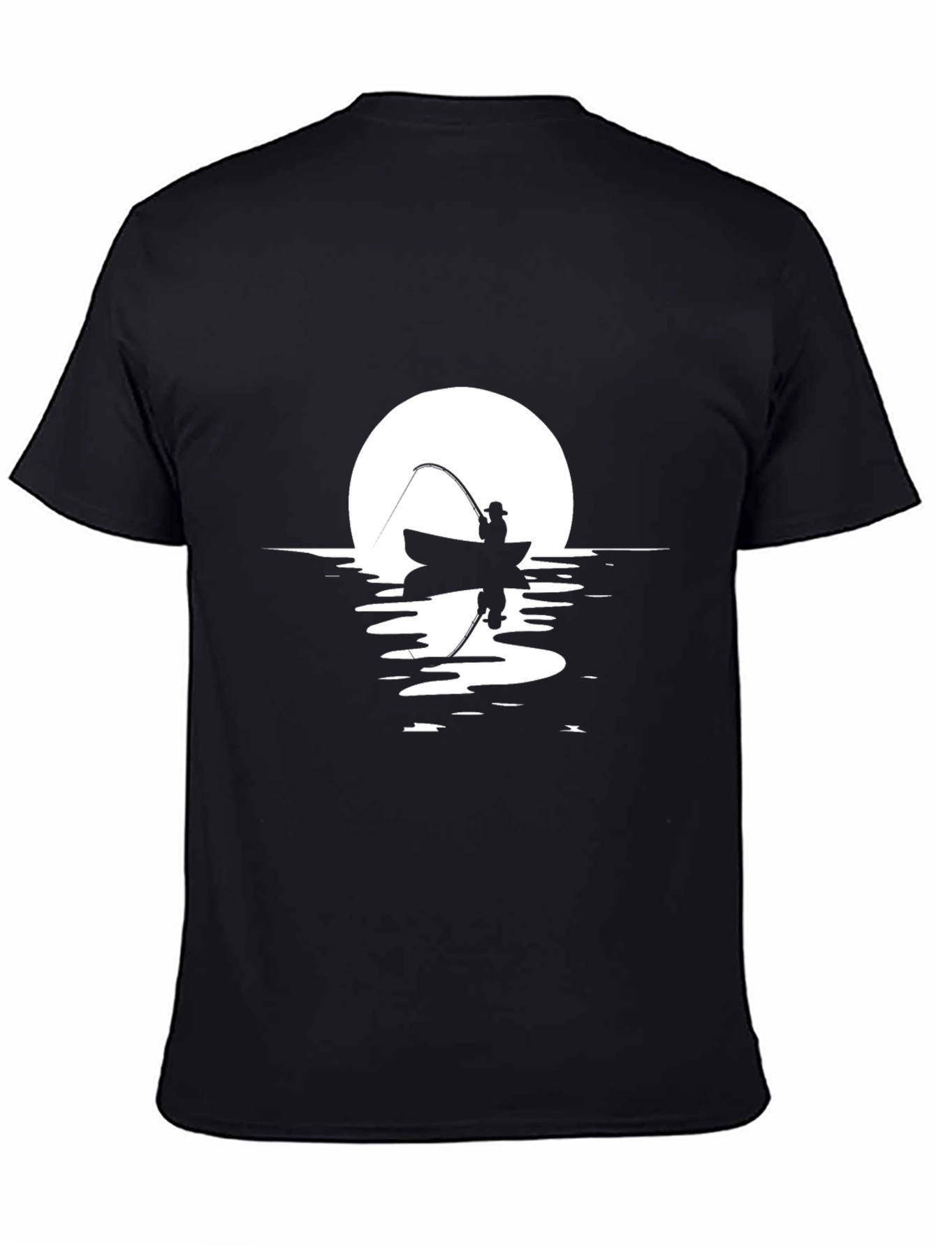 Fisherman Silhouette Graphic T-Shirt