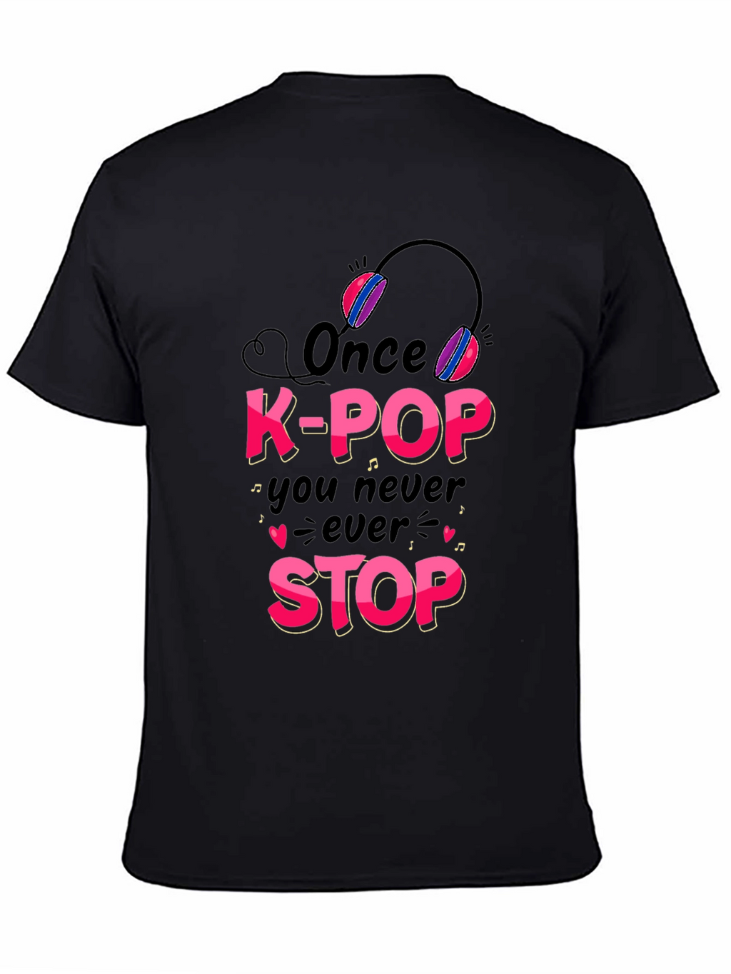 K-Pop Never Stop Black Graphic Tee