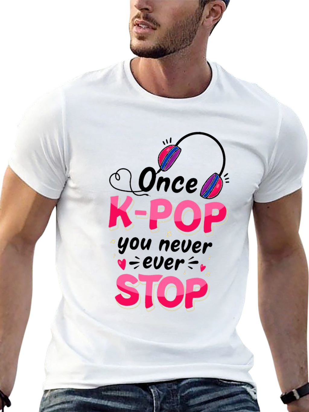 K-Pop Never Stop Black Graphic Tee