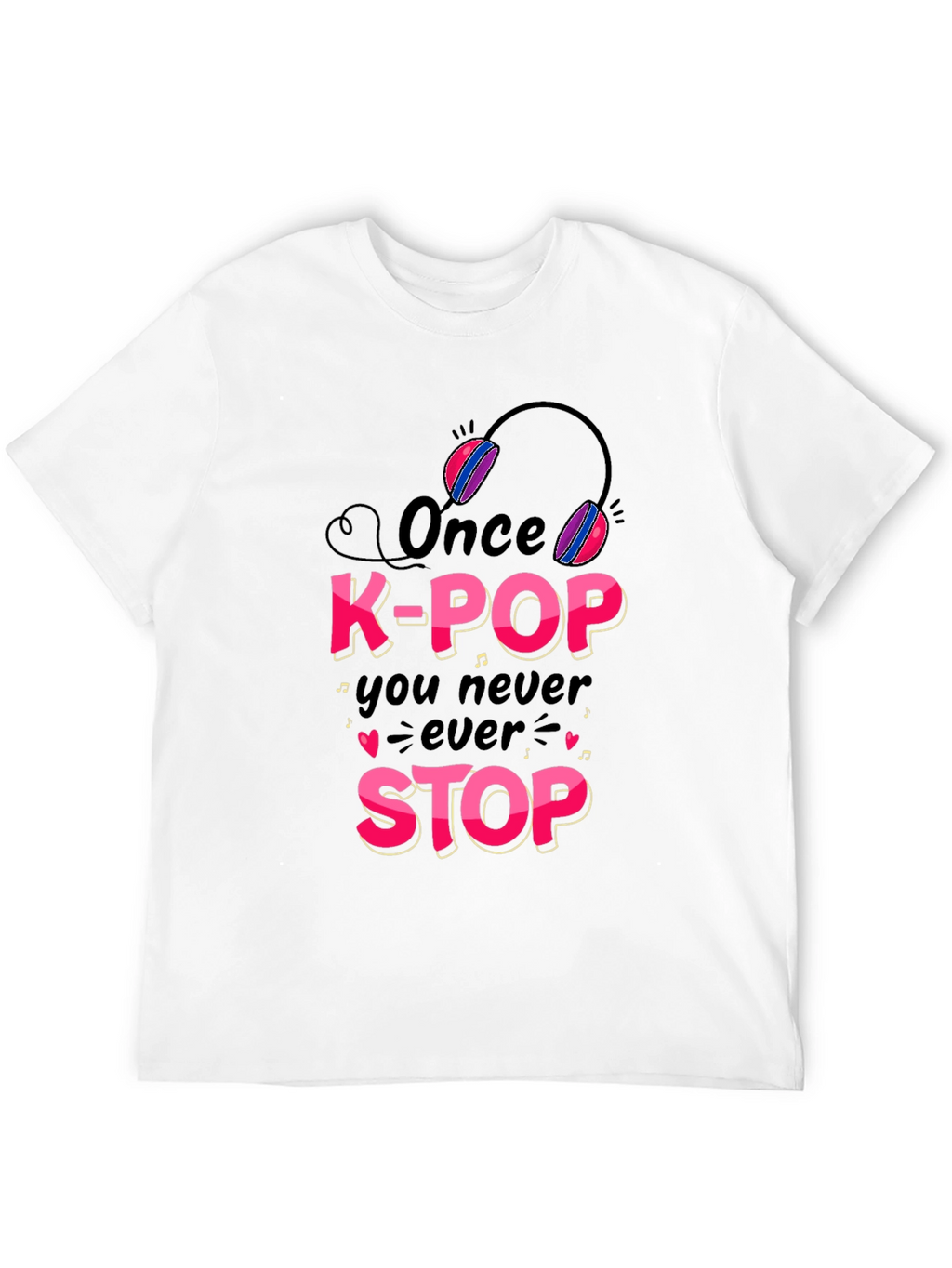 K-Pop Never Stop Black Graphic Tee
