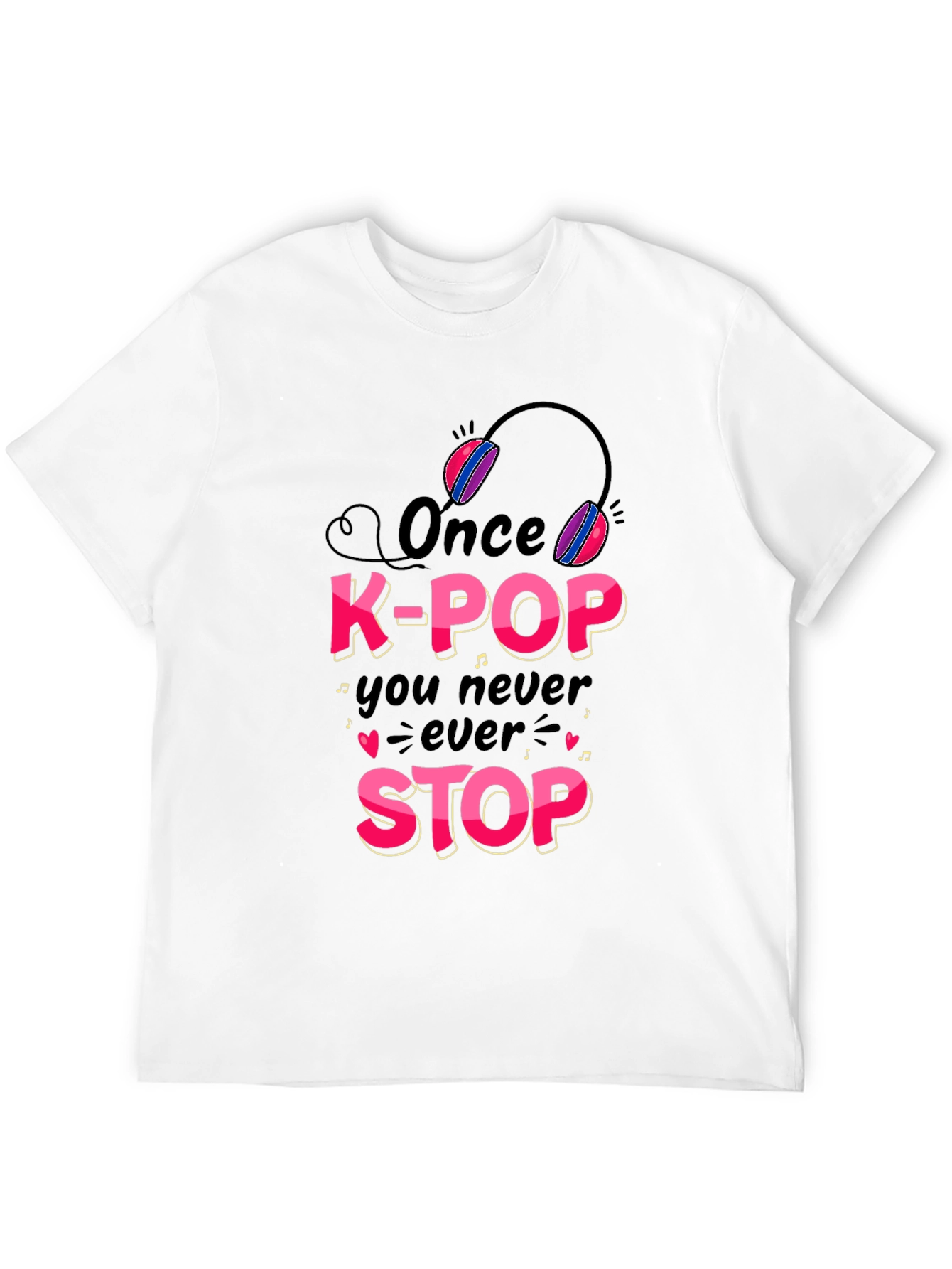 K-Pop Never Stop Black Graphic Tee