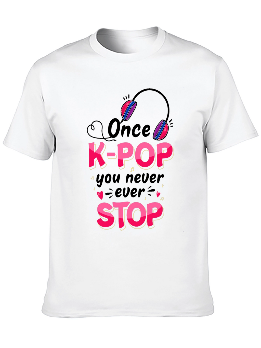 K-Pop Never Stop Black Graphic Tee