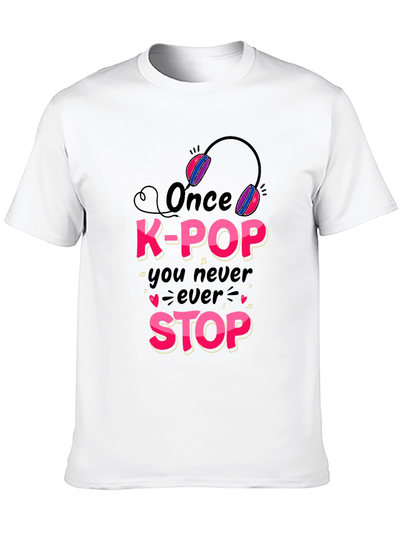 K-Pop Never Stop Black Graphic Tee