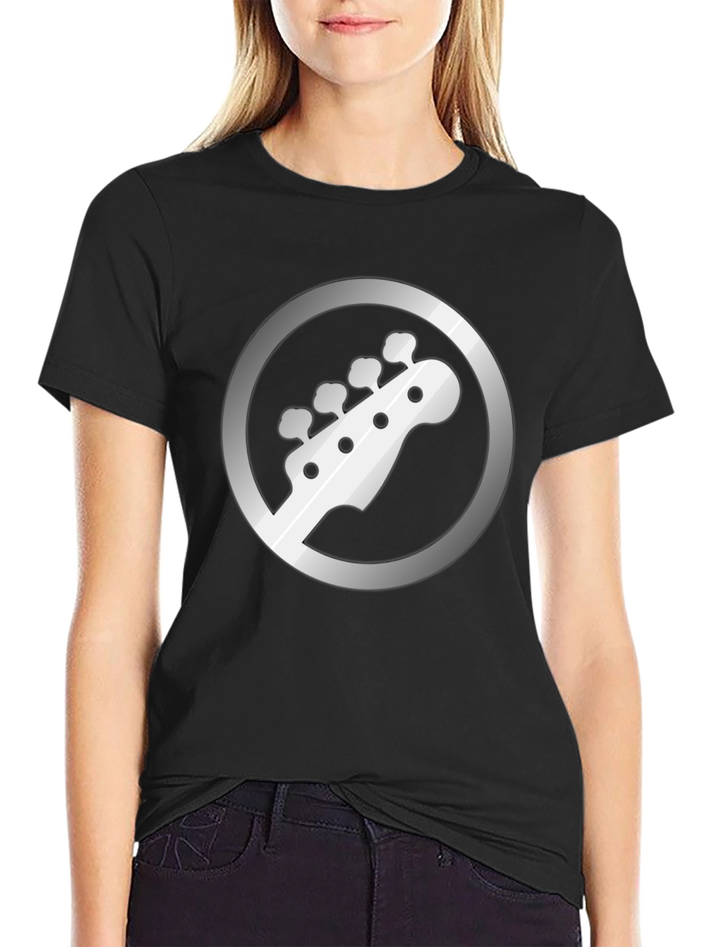 Bass Guitar Headstock Graphic Tee - Musician Style