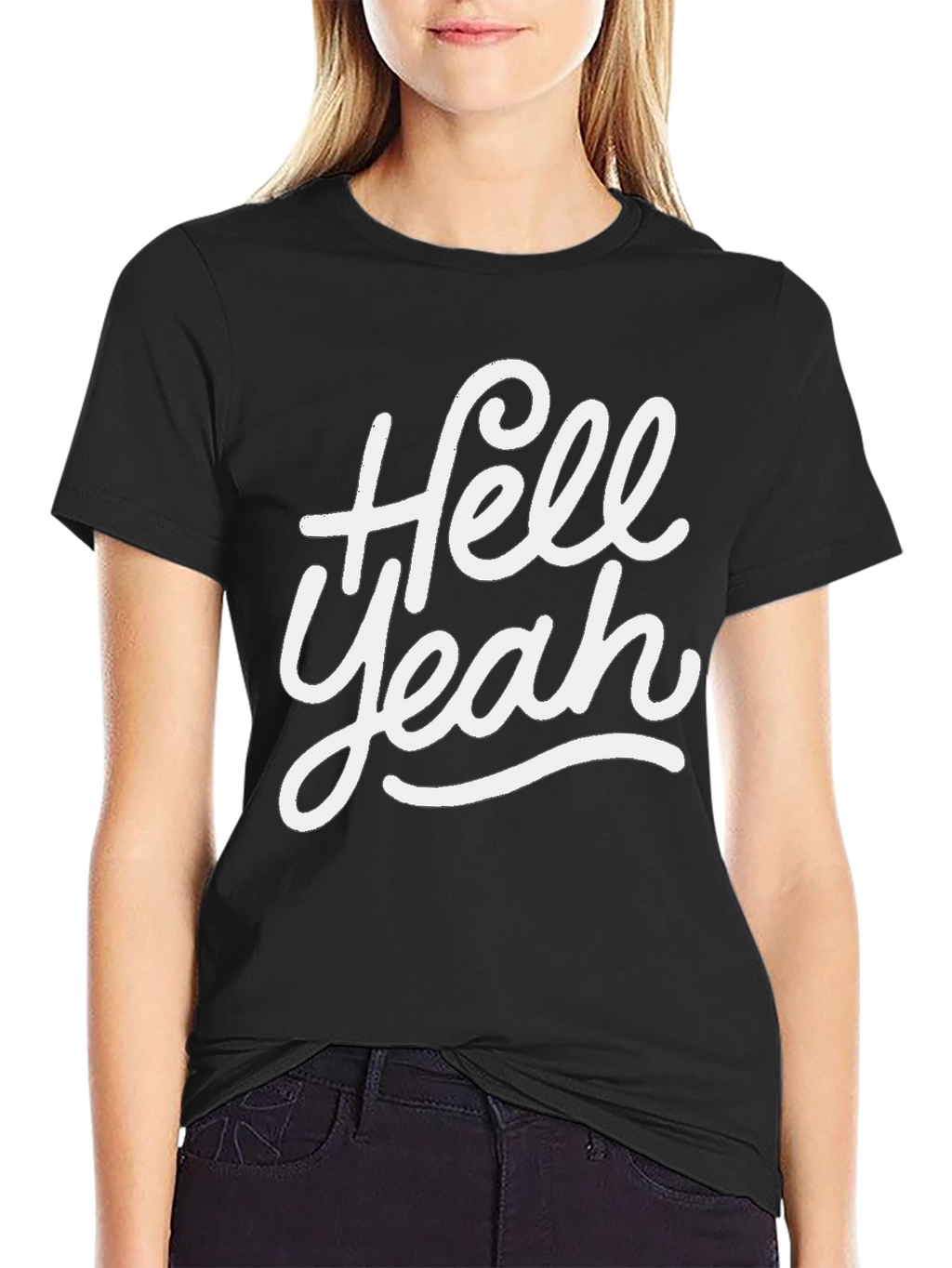 Hell Yeah Graphic Tee - Black Casual T-Shirt